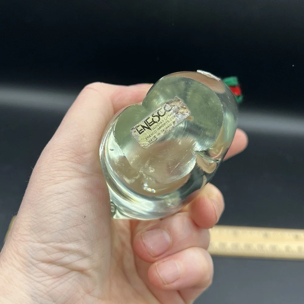 Vintage Enesco Clear‎ Glass Christmas Reindeer Figurine 8